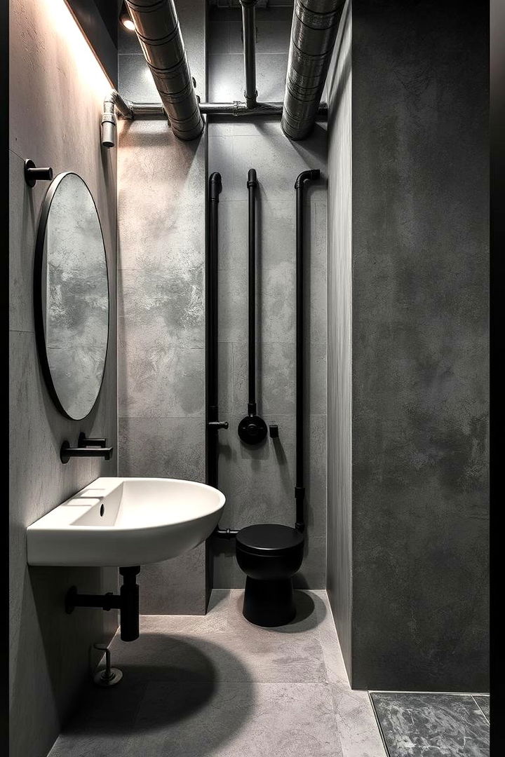 Industrial Chic Style - 22 Black and Grey Bathroom Ideas