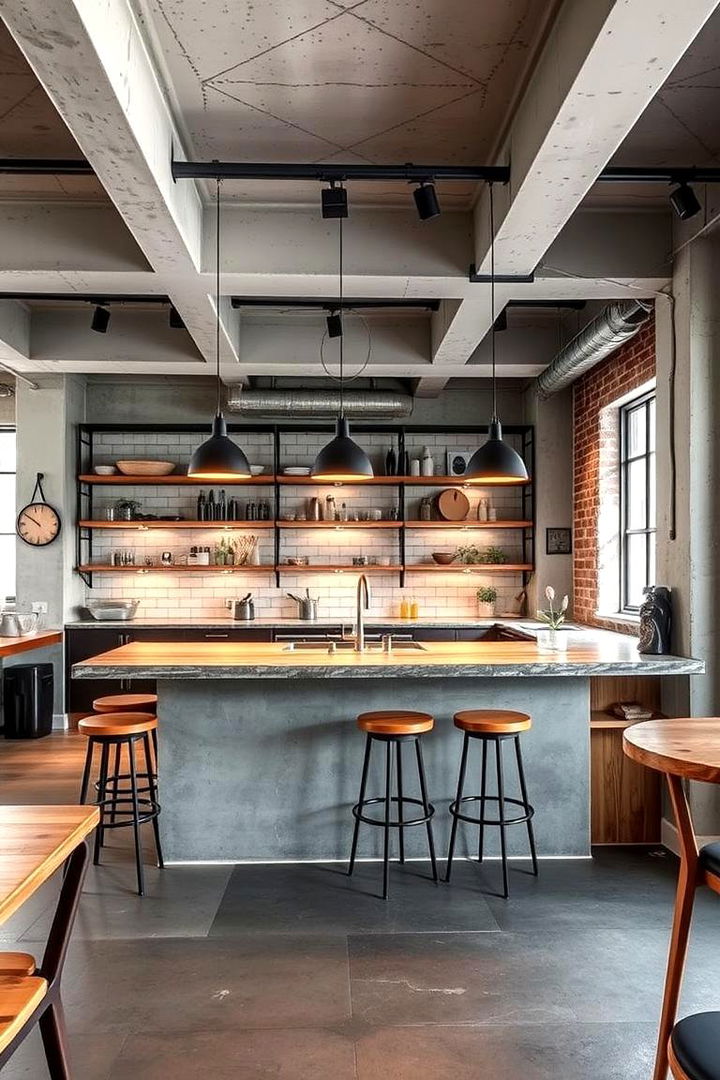 Industrial Chic Vibe - 22 Breakfast Bar Ideas
