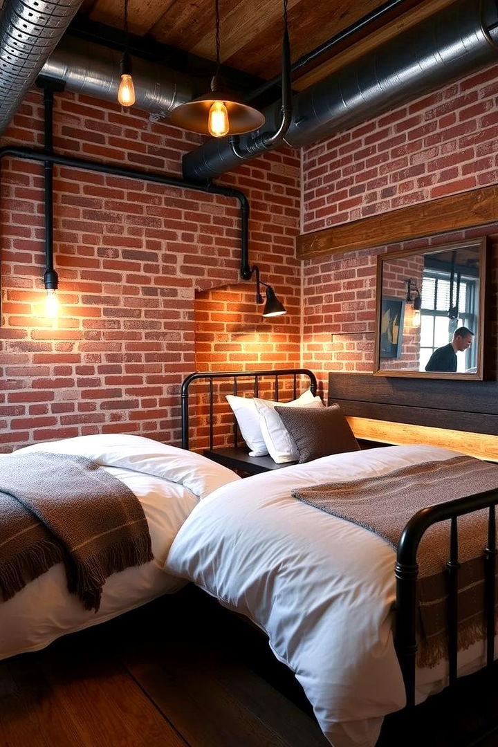 Industrial Chic Vibe - 22 Twin Bedroom Ideas