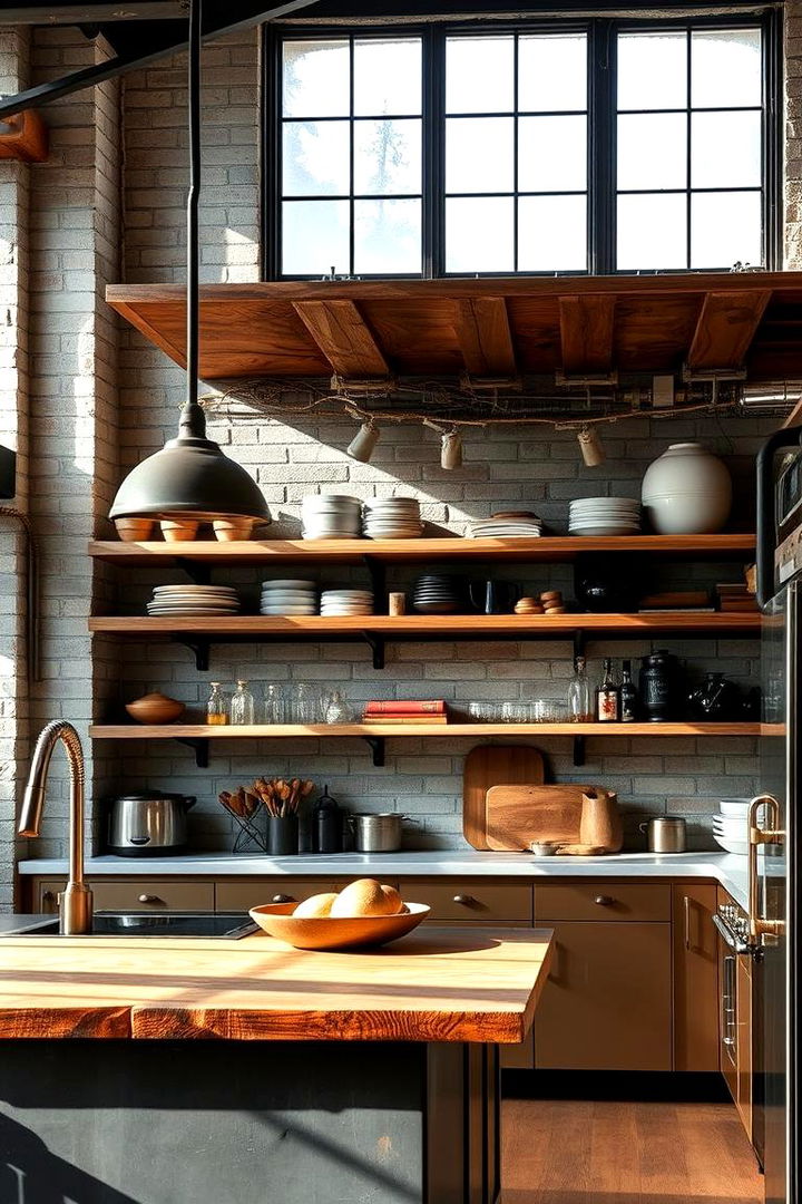 Industrial Chic Vibes - 22 Open Shelving Kitchen Ideas