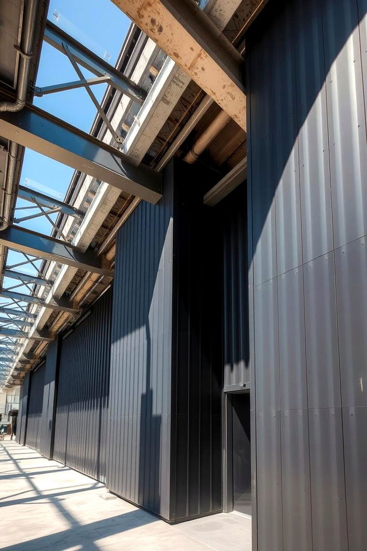 Industrial Chic with Black Panels - 22 black siding house ideas