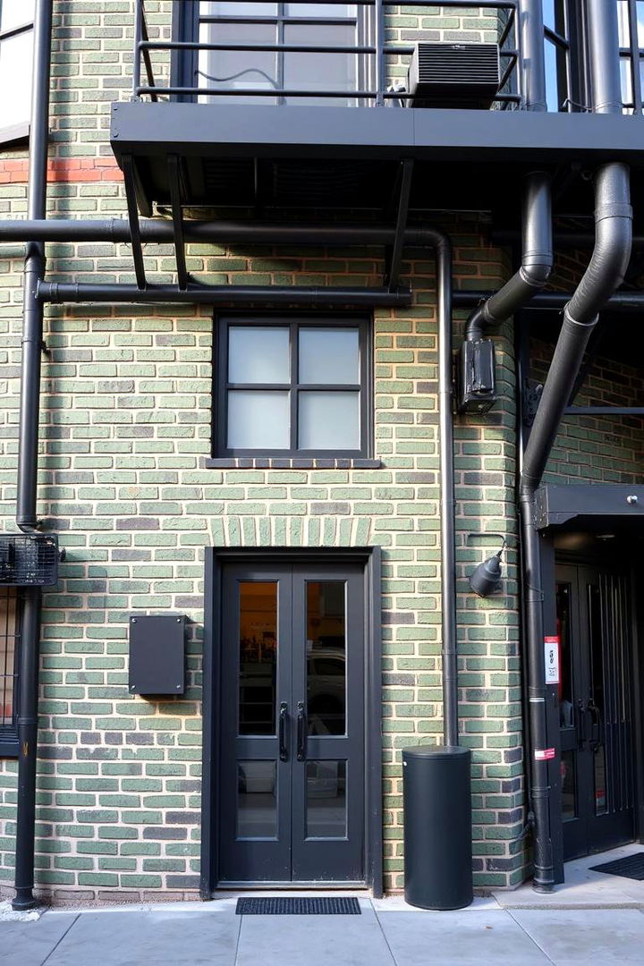 Industrial Chic with Brick and Metal - 22 Green Brick Exterior Home Ideas