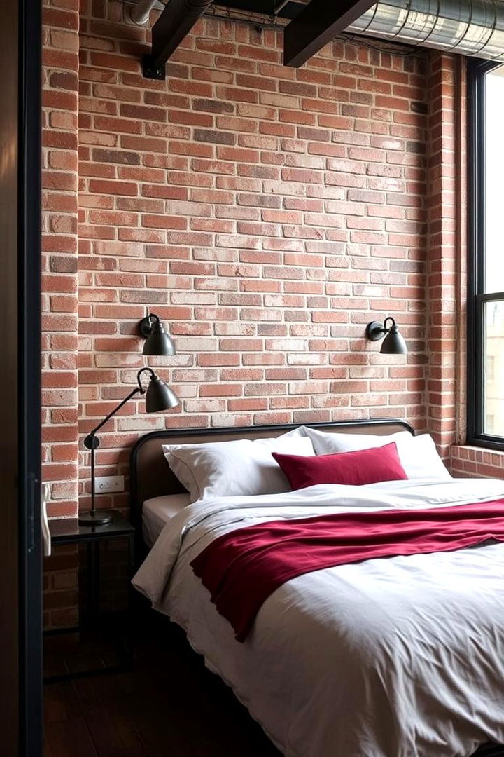 Industrial Chic with Burgundy Accents - 22 Burgundy Bedroom Ideas