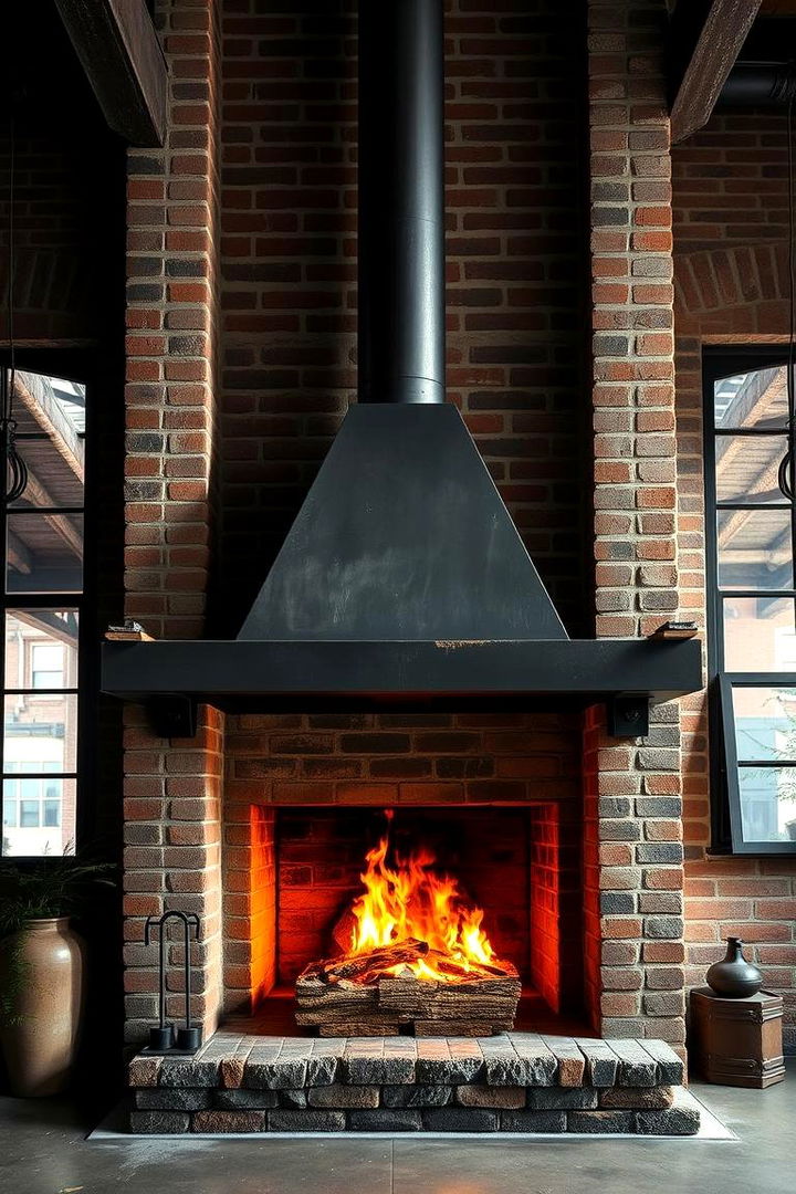 Industrial Chimney Fireplace - 22 Fireplace Ideas