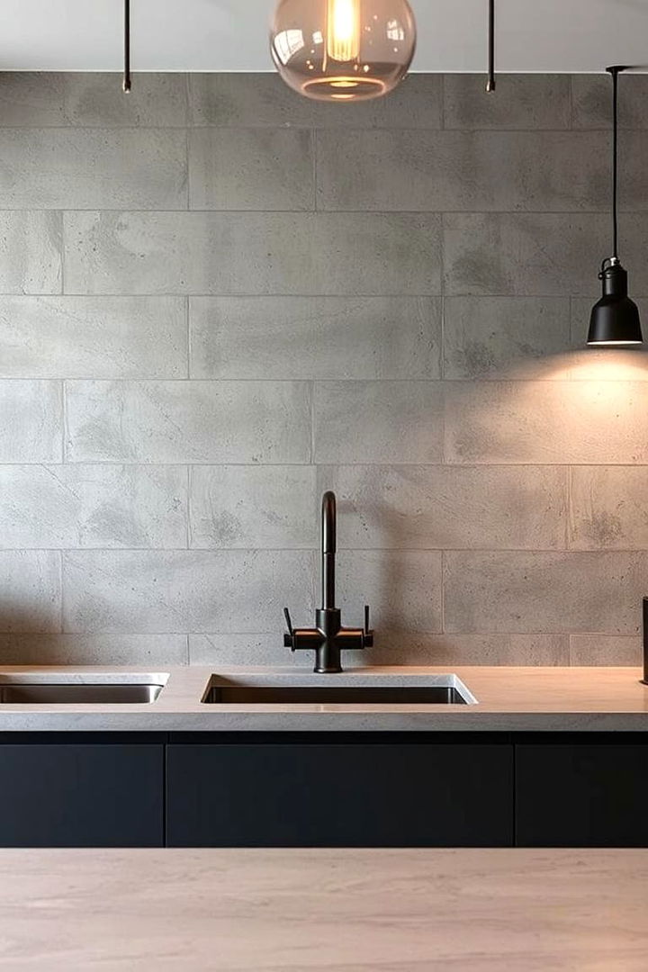 Industrial Concrete Flair - 22 Bathroom Backsplash Ideas