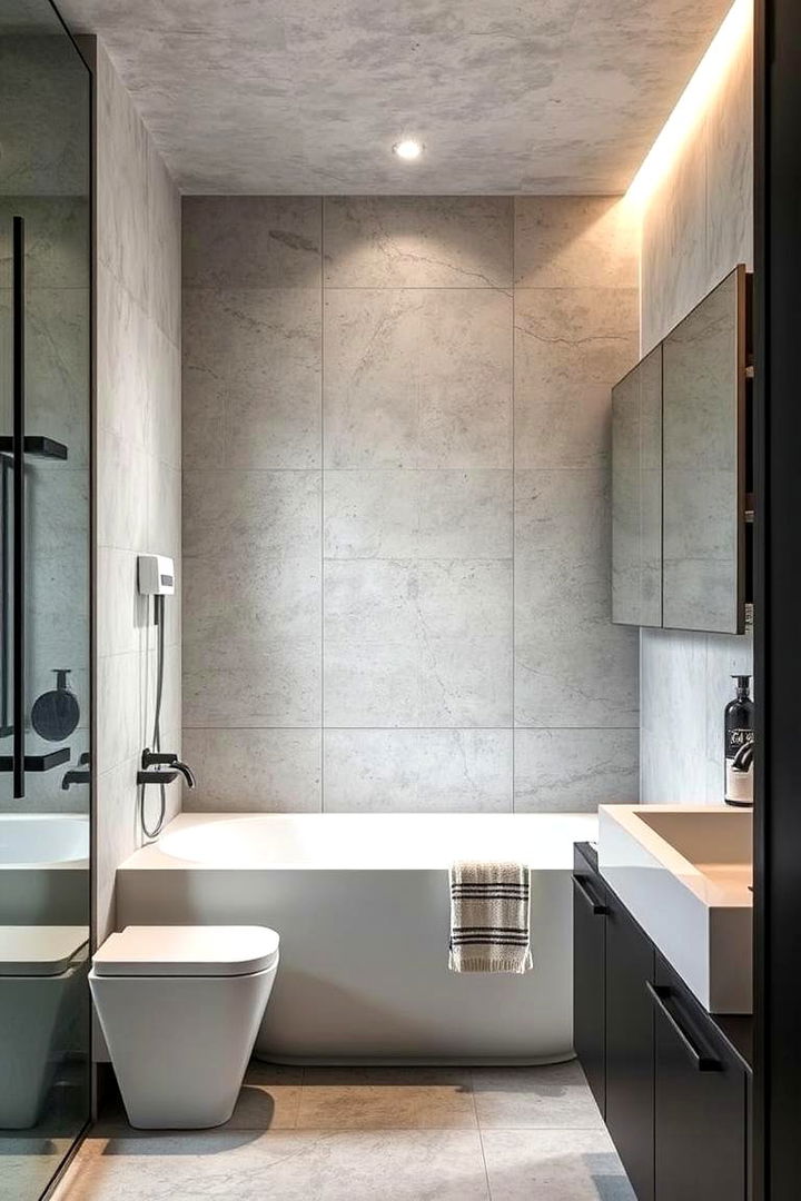 Industrial Concrete Look - 22 Bathroom Tile Ideas