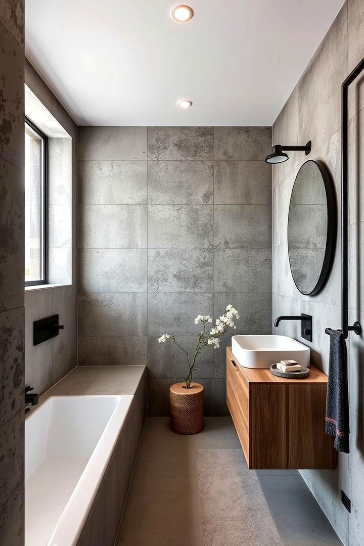Industrial Concrete Wall Treatments - 22 Bathroom Wall Ideas