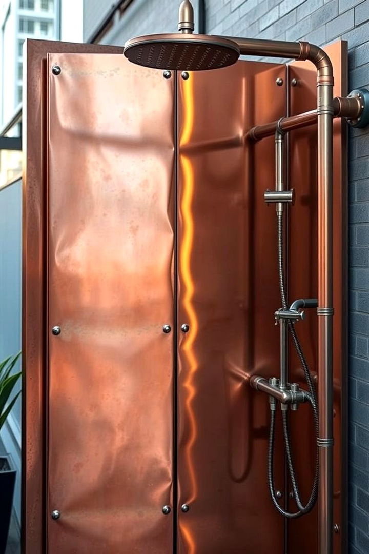 Industrial Copper Outdoor Shower - 22 Outdoor Shower Ideas