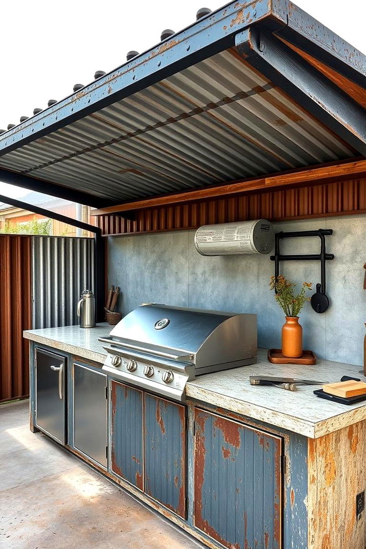 Industrial Corrugated Iron Roofs - 22 Outdoor Kitchen Roof Ideas