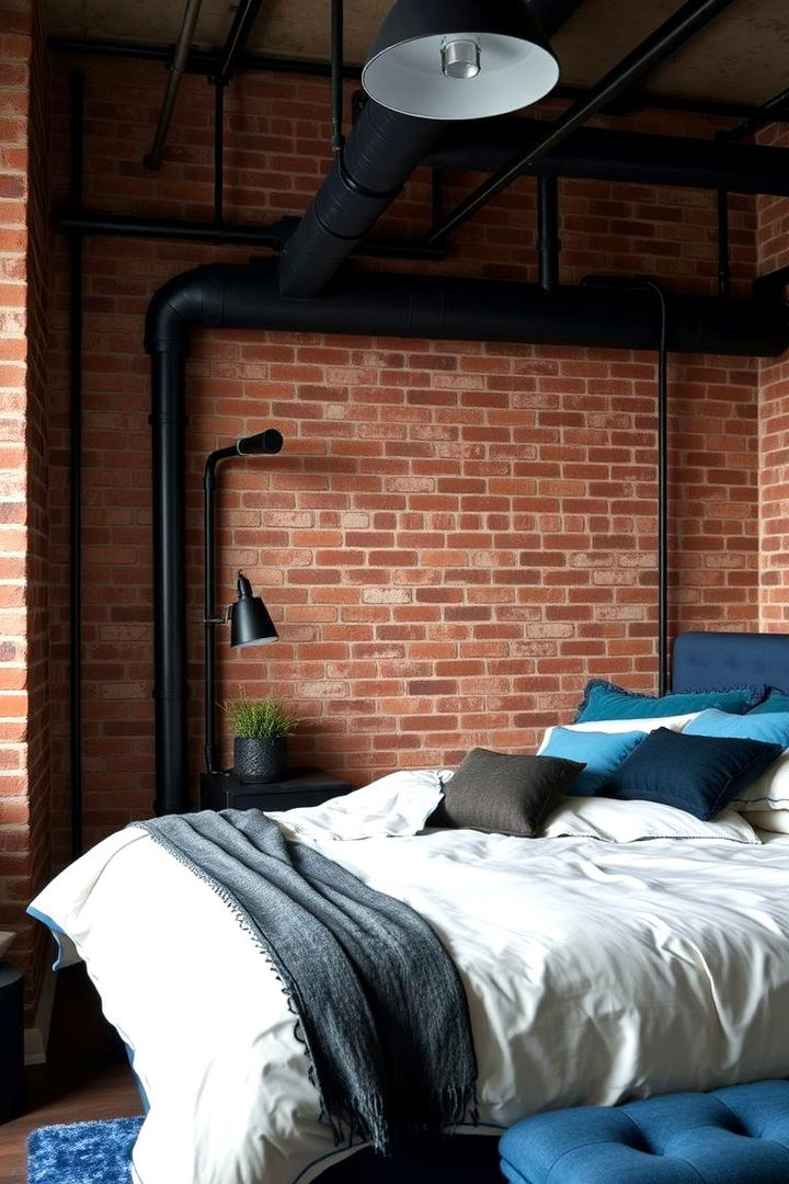 Industrial Edge Meets Luxe Comfort - 22 Black and Blue Bedroom Ideas