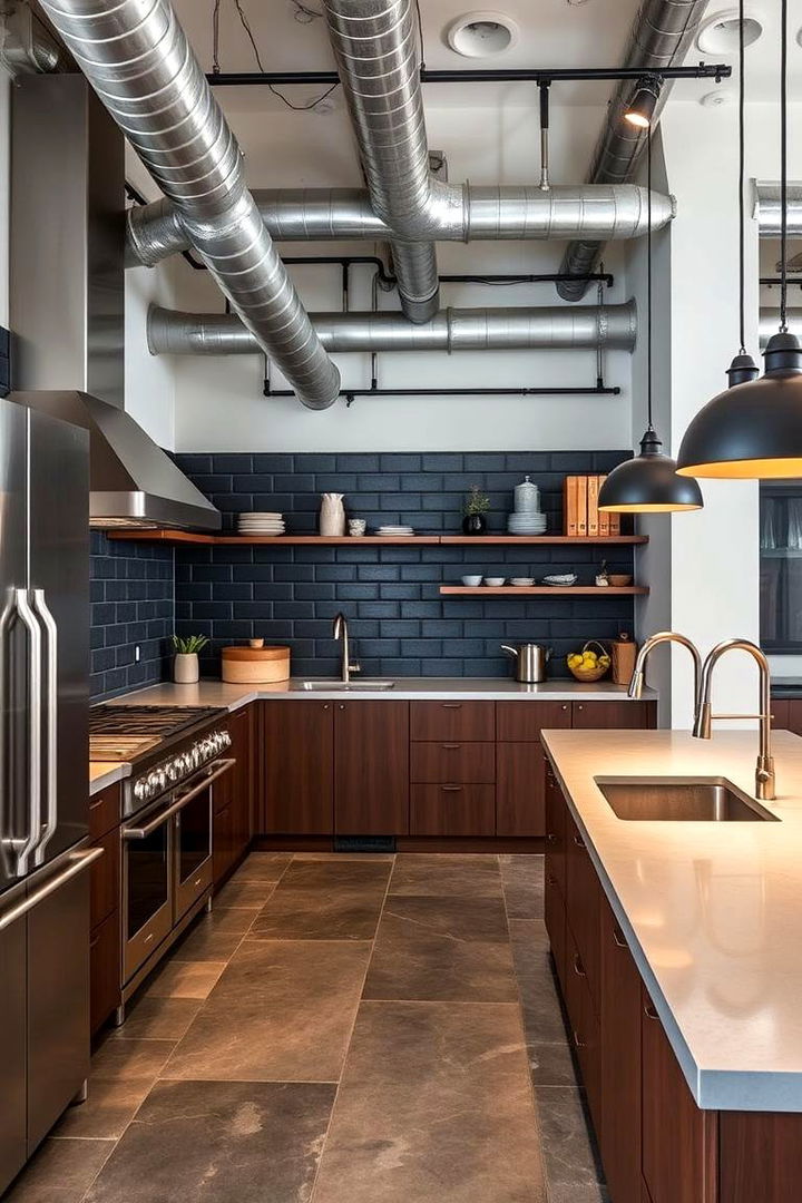 Industrial Edge Slate Kitchen - 22 Kitchens With Slate Floors