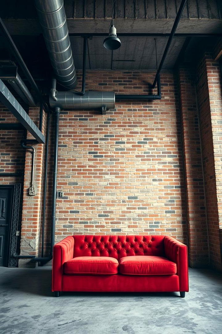 Industrial Edge and Urban Cool - 22 Red Couch Living Room Ideas