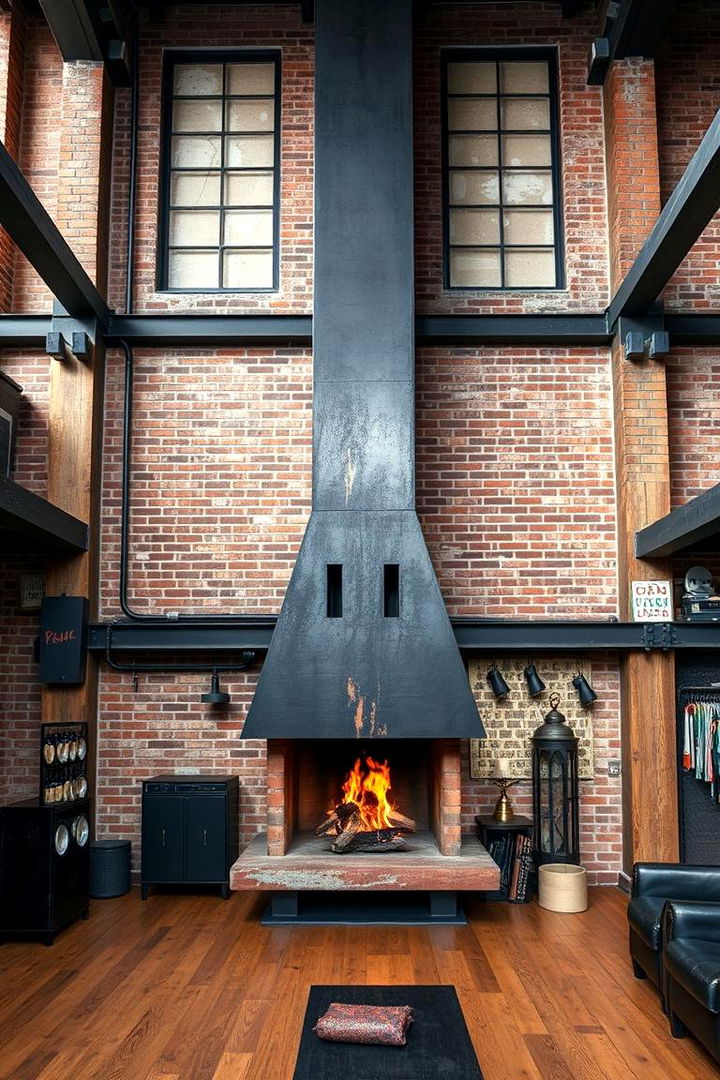 Industrial Edge for Urban Sophistication - 22 Off-center Fireplace Ideas