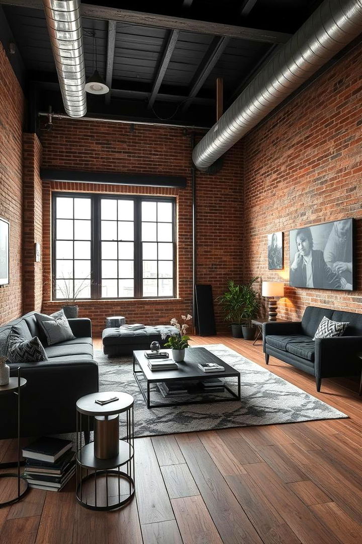 Industrial Edge with Monochrome - 22 Monochromatic Living Room Ideas