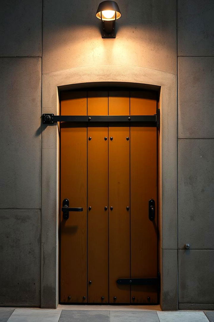 Industrial Edge with Olive and Concrete - 22 Olive Green Front Door Ideas