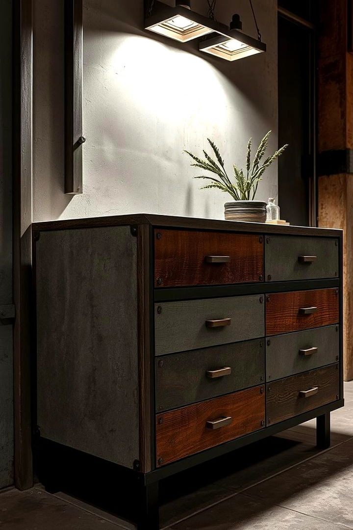 Industrial Edge with Raw Materials - 22 Dresser Decor Ideas