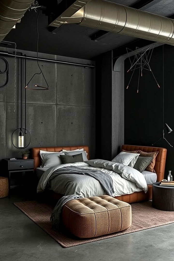 Industrial Elements - 22 Dark Bedroom Ideas