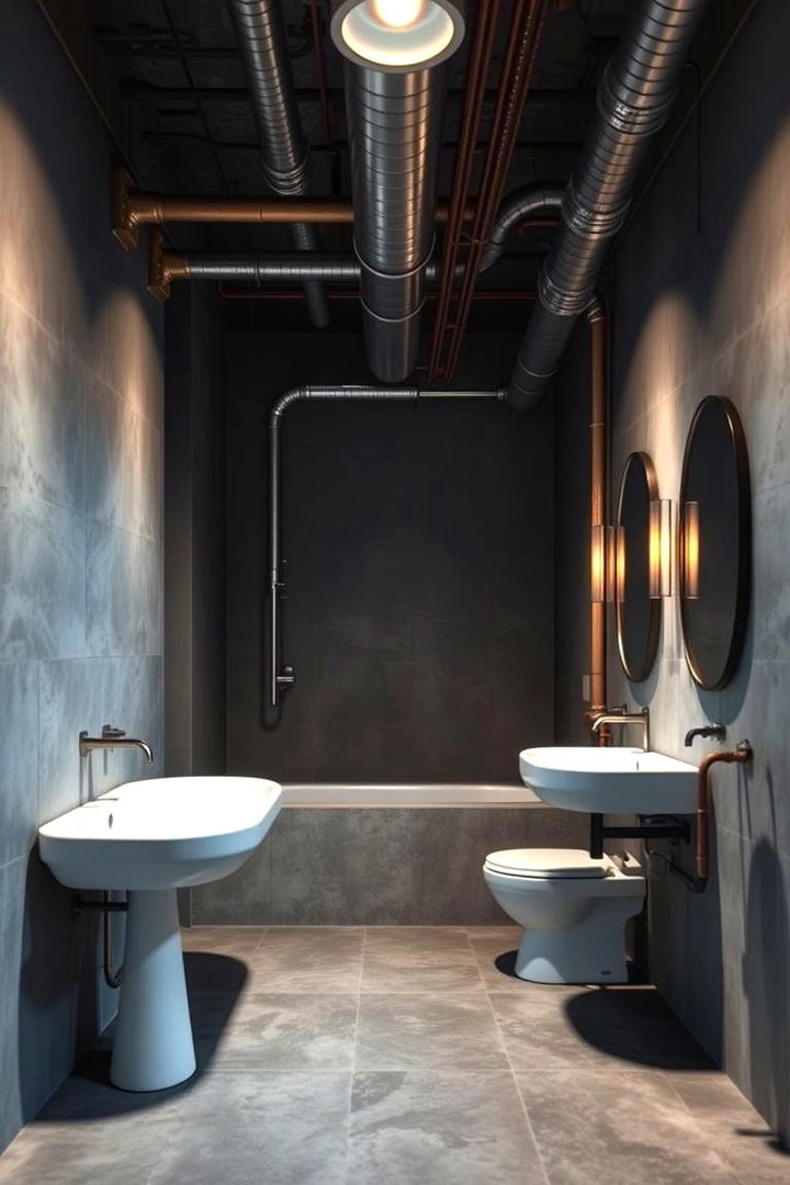 Industrial Elements Integration - 22 Eclectic Bathroom Ideas
