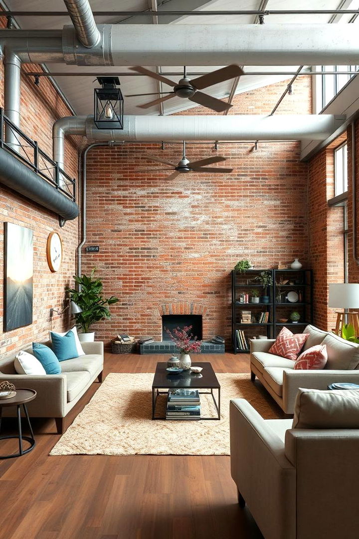 Industrial Elements with Soothing Colors - 22 Pink and Blue Living Room Ideas