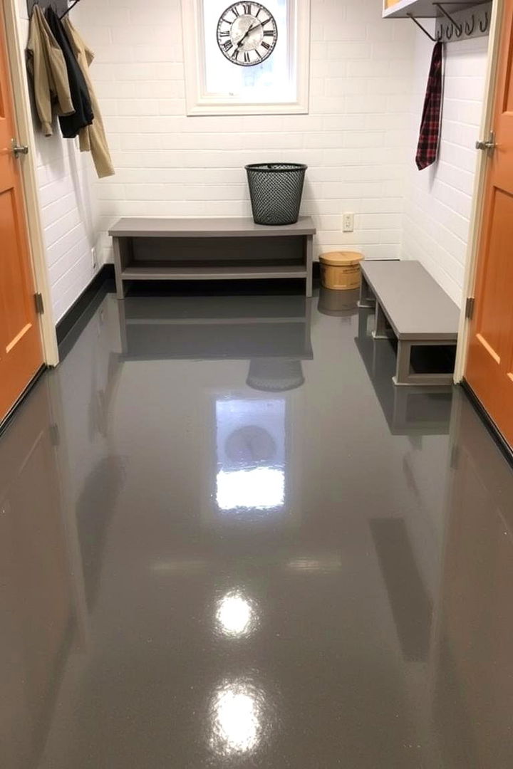 Industrial Epoxy Coating - 22 Mudroom Floor Ideas