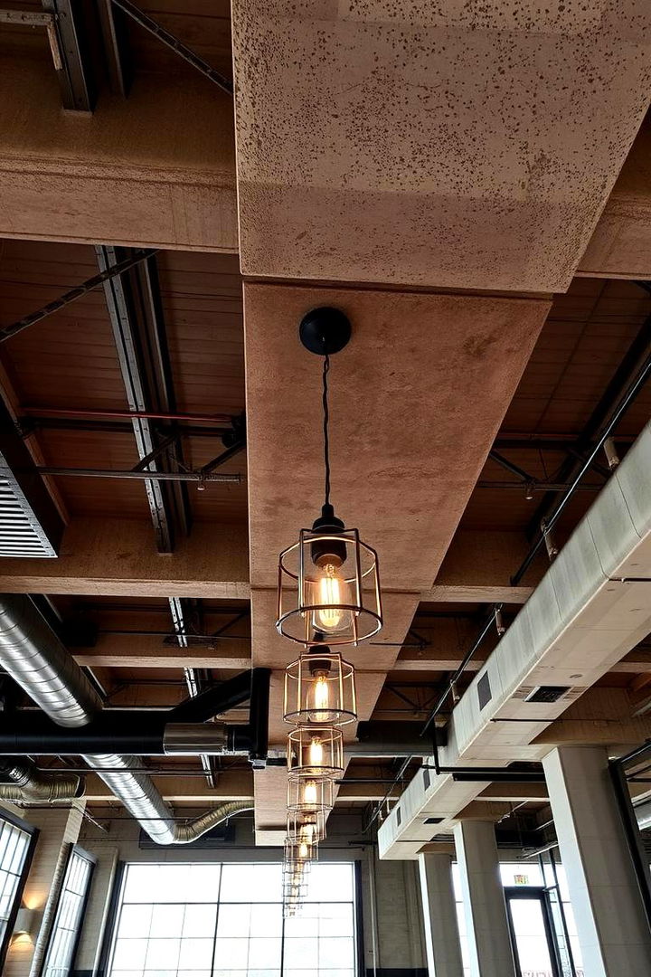 Industrial Exposed Elements - 22 Dining Room Ceiling Ideas