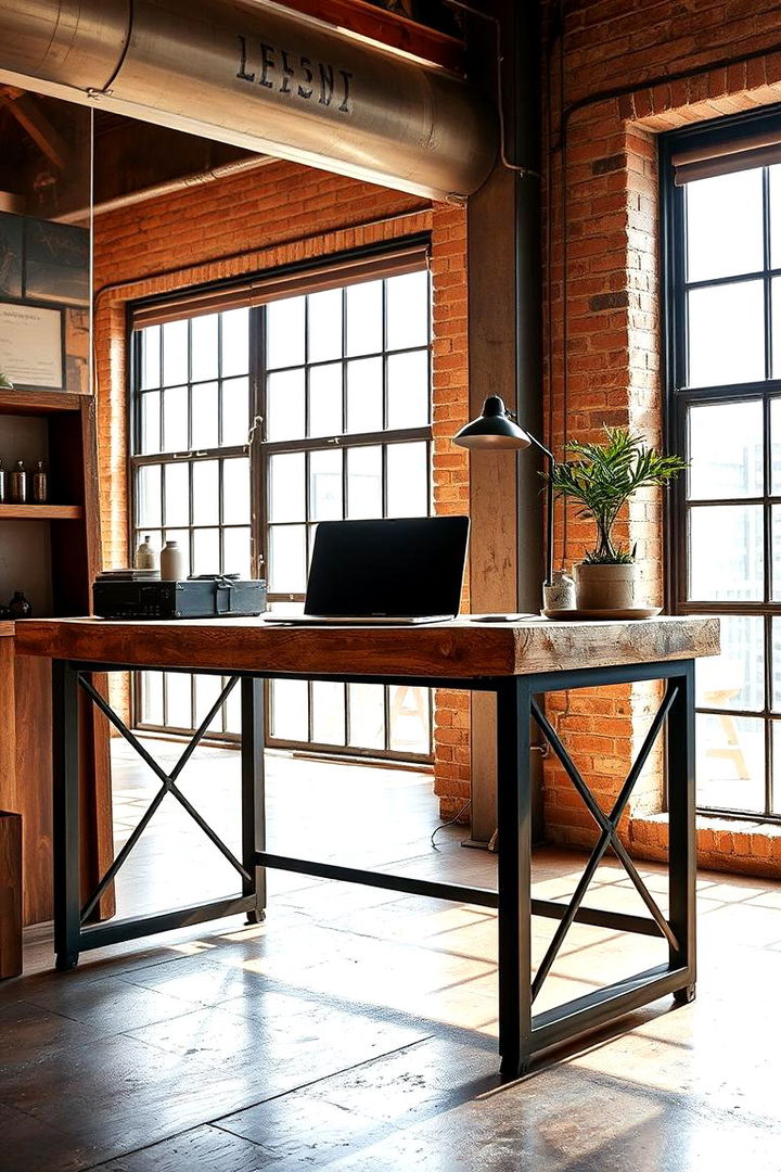 Industrial Floating Desk with Reclaimed Wood - Floating Desk Ideas for Compact Home Office Solutions