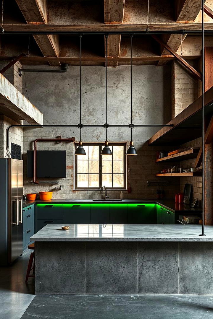 Industrial Green Edge - 22 Green and Brown Kitchen Ideas