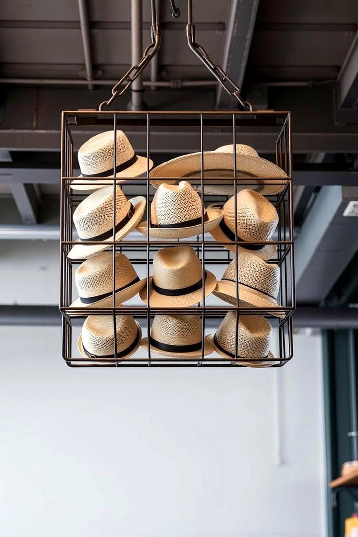 Industrial Grid Hat Rack - 22 Hat Rack Ideas