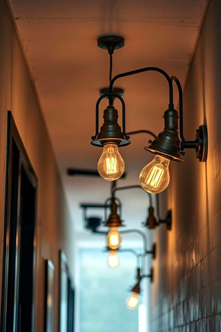 Industrial Inspiration Unique Bold Fixtures - 22 Narrow Hallway Lighting Ideas