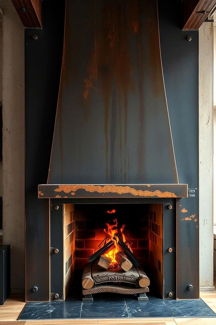 Industrial Iron Hearth Style - 22 Fireplace Hearth Ideas