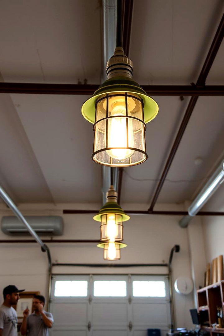 Industrial Lighting Fixtures - 22 Rustic Garage Ideas