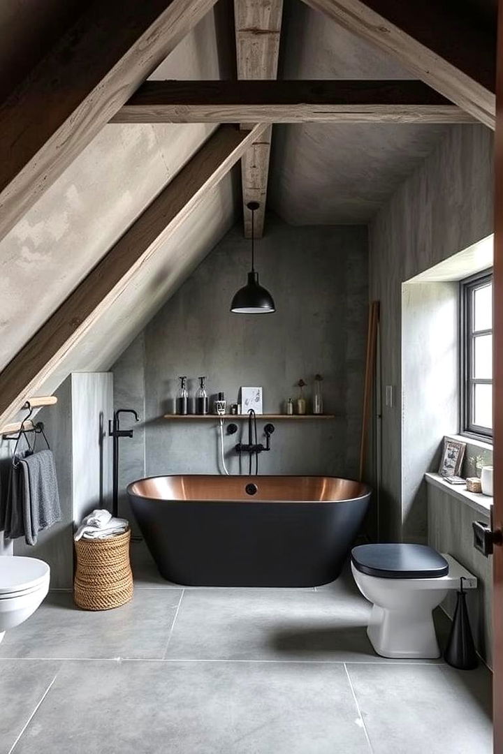 Industrial Loft Vibes - 22 Attic Bathroom Ideas