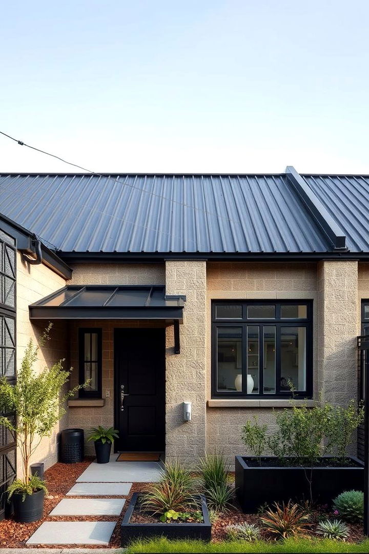 Industrial Meets Nature Fusion - 22 Exterior Home with a Black Roof Ideas