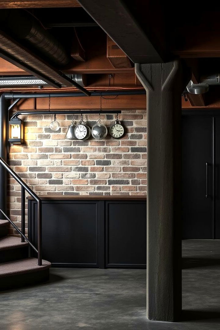 Industrial Metal Accents - 22 black basement ideas
