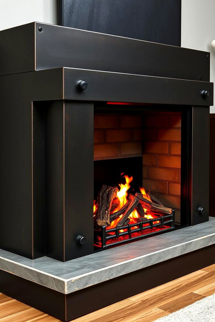 Industrial Metal Aesthetics - 22 Faux Fireplace Ideas