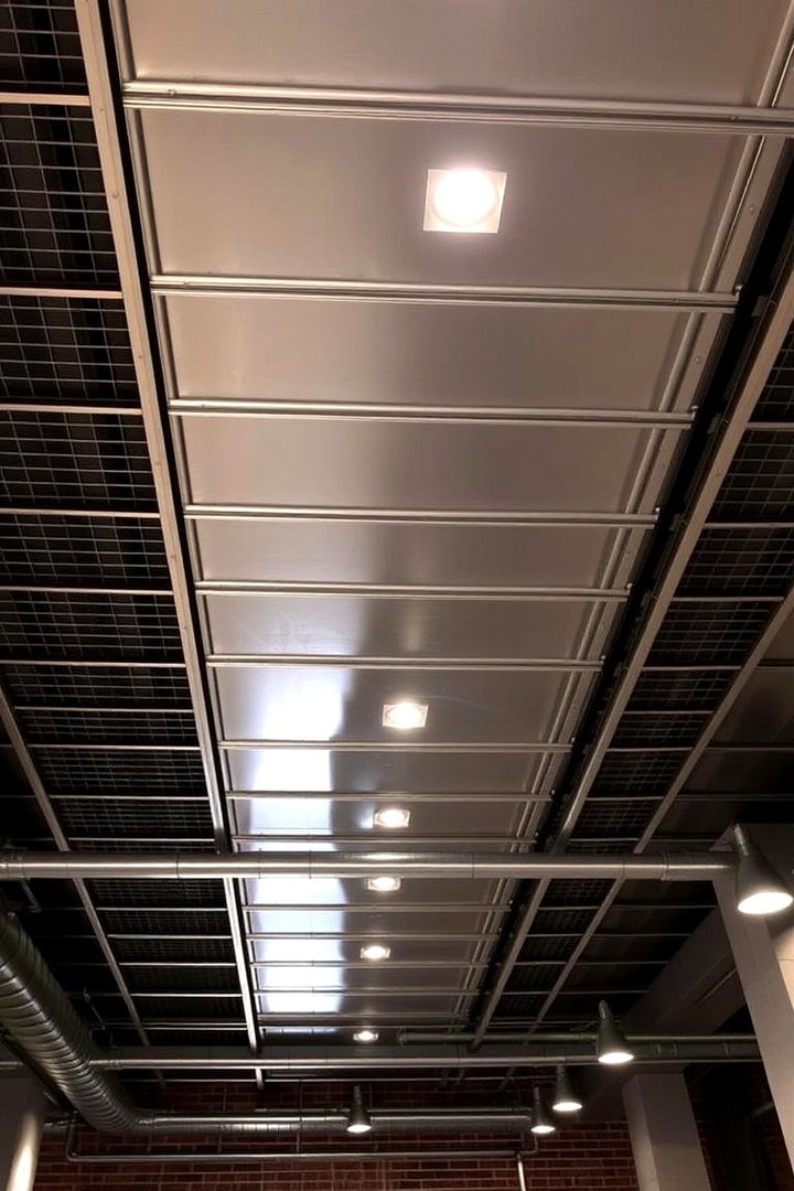 Industrial Metal Grid Aesthetics - 22 Basement Ceiling Ideas