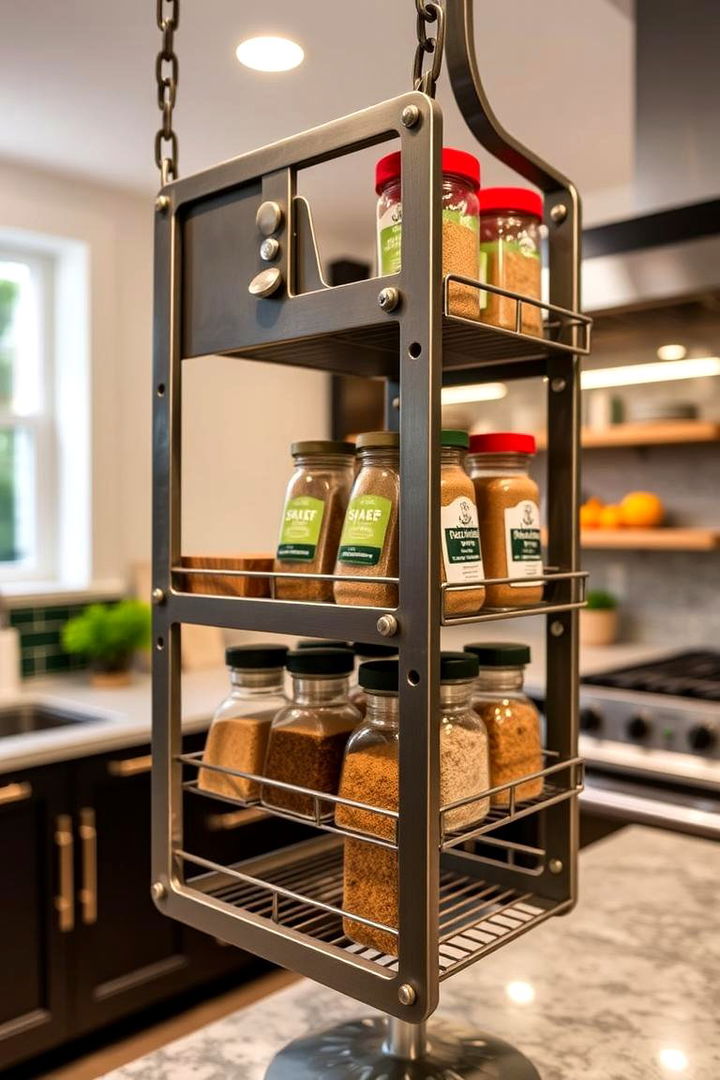 Industrial Metal Spice Rack - 22 Spice Rack Ideas