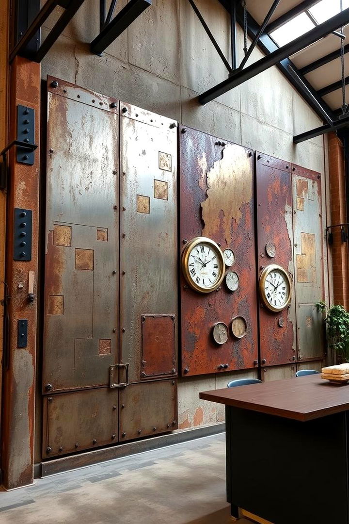 Industrial Metal Wall Art - 22 High Ceiling Tall Wall Decor Ideas