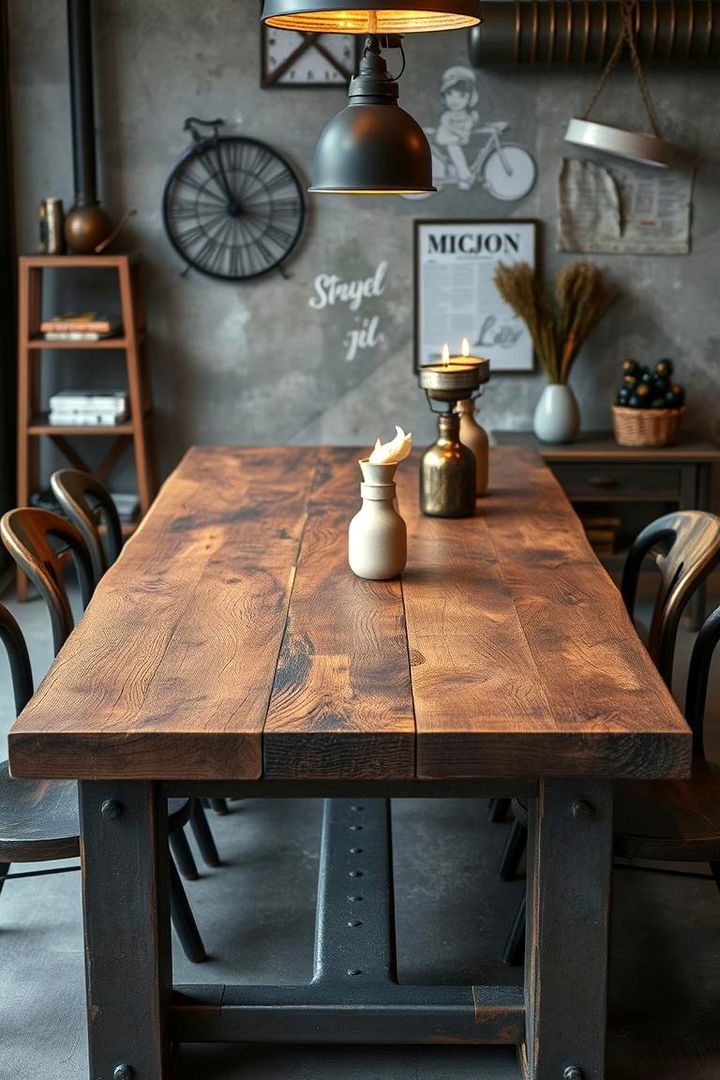 Industrial Metal and Wood Fusion Table - Stylish Table Design Ideas for Modern Living Spaces