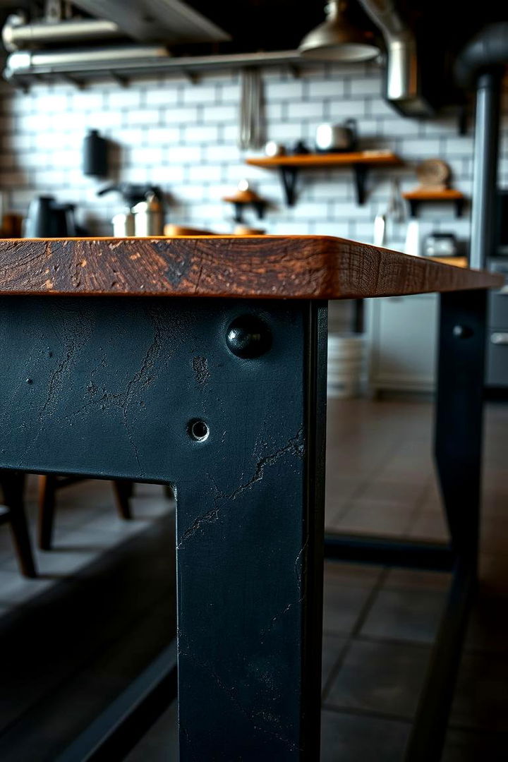 Industrial Metal and Wood Fusion Table - 22 Small Kitchen Table Ideas