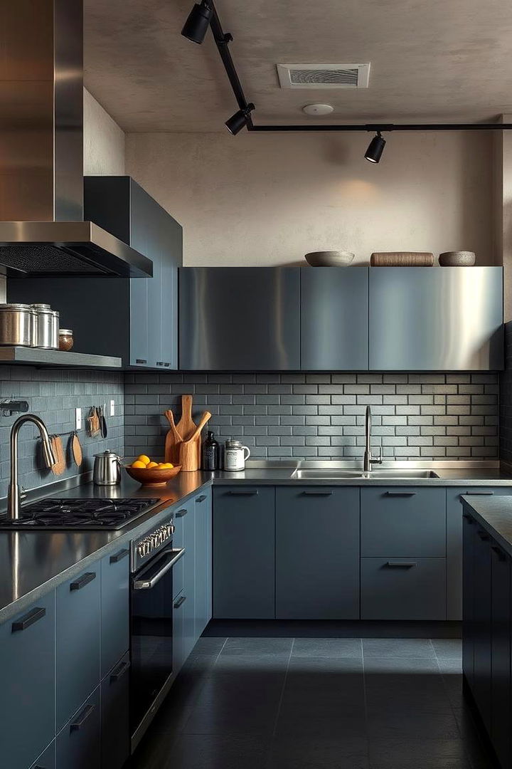 Industrial Minimalism with Metal - 22 Modern Kitchen Backsplash Ideas