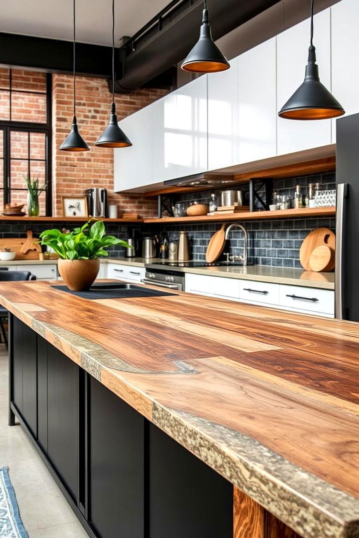 Industrial Mixed Material - 22 Kitchen Countertop Ideas