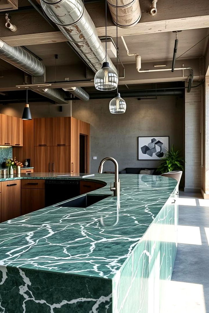 Industrial Modern Green Marble - 22 Green Marble Countertop Design Ideas