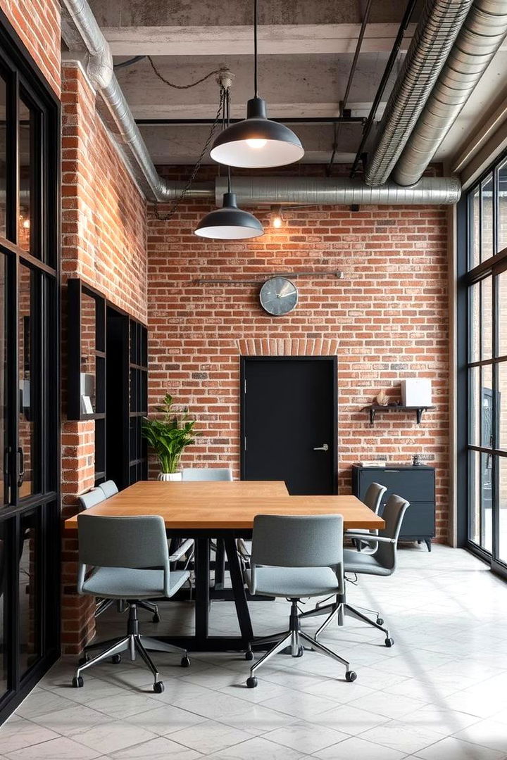 Industrial Modern Vibe - 22 Home Office Background Ideas