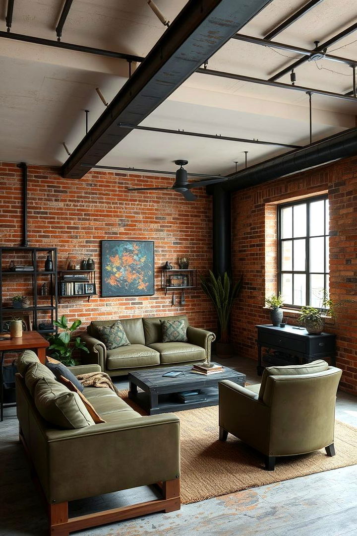 Industrial Olive Fusion - 22 Olive Green Bedroom Ideas