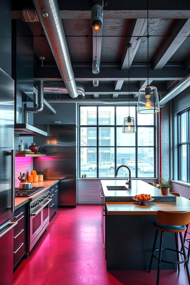 Industrial Pink Touches - 22 Pink Kitchen Ideas