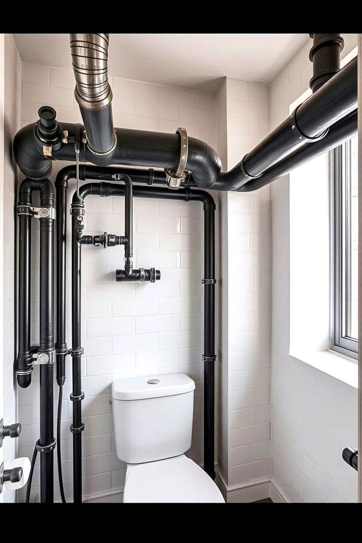 Industrial Pipe Display - 22 Over Toilet Storage Ideas