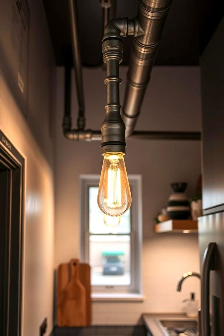 Industrial Pipe Lighting Designs - 22 Small Kitchen Lighting Ideas