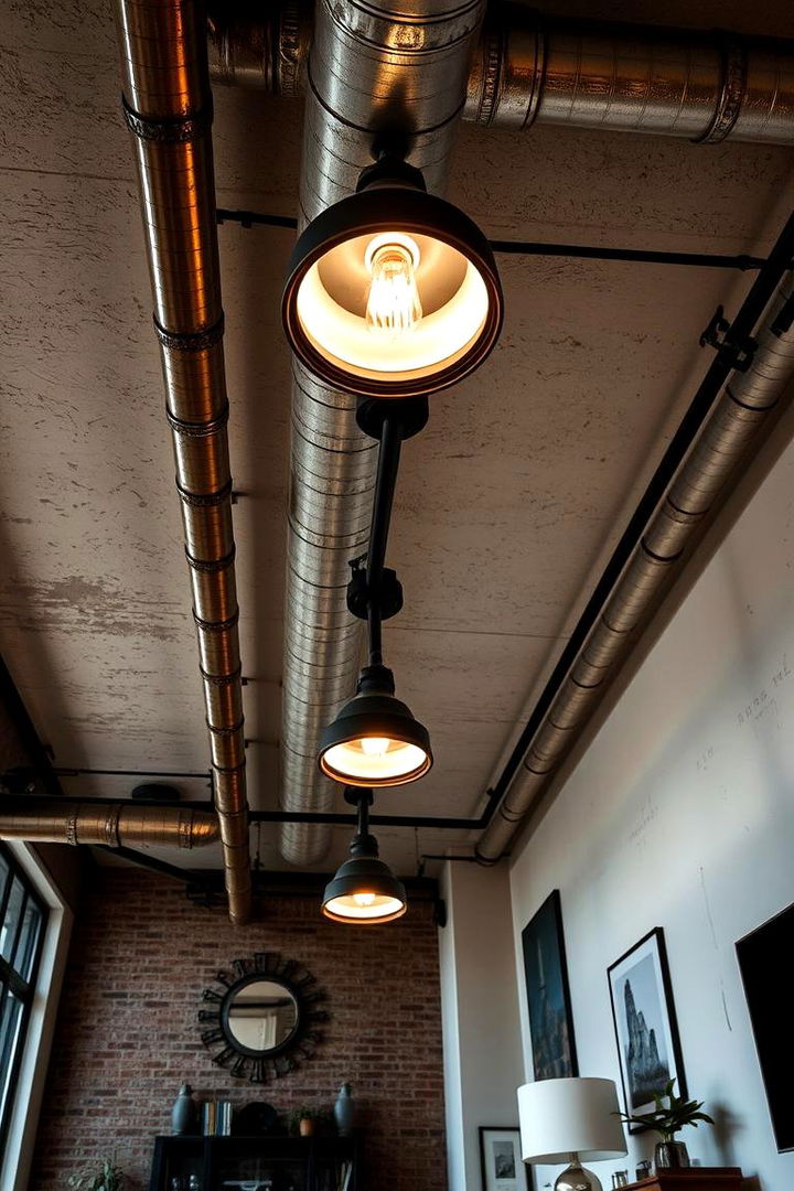 Industrial Pipe Lighting - 22 Living Room Ceiling Lighting Ideas