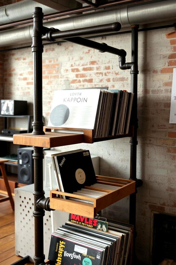 Industrial Pipe Racks - 22 Vinyl Record Storage Ideas